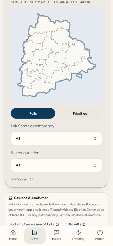 Lok Sabha constituency map for Telangana